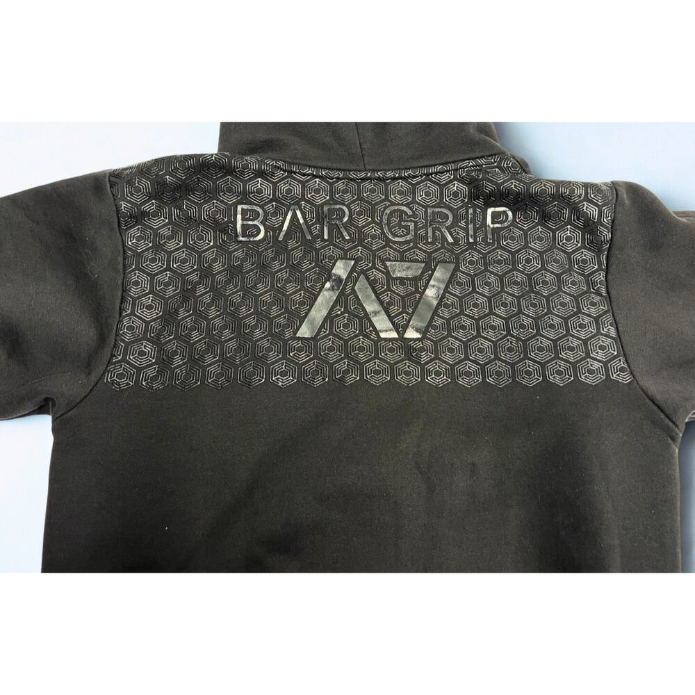 A7 Bar Grip Hoodie Men S Black Powerlifting Sweatshirt Textured Back Logo EUC - Picture 6 of 9